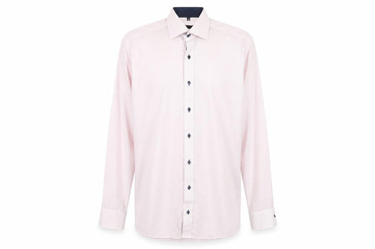 Eterna Men’s Pink Check Modern Fit Long Sleeve Dress Shirt Size L 16.5 Collar