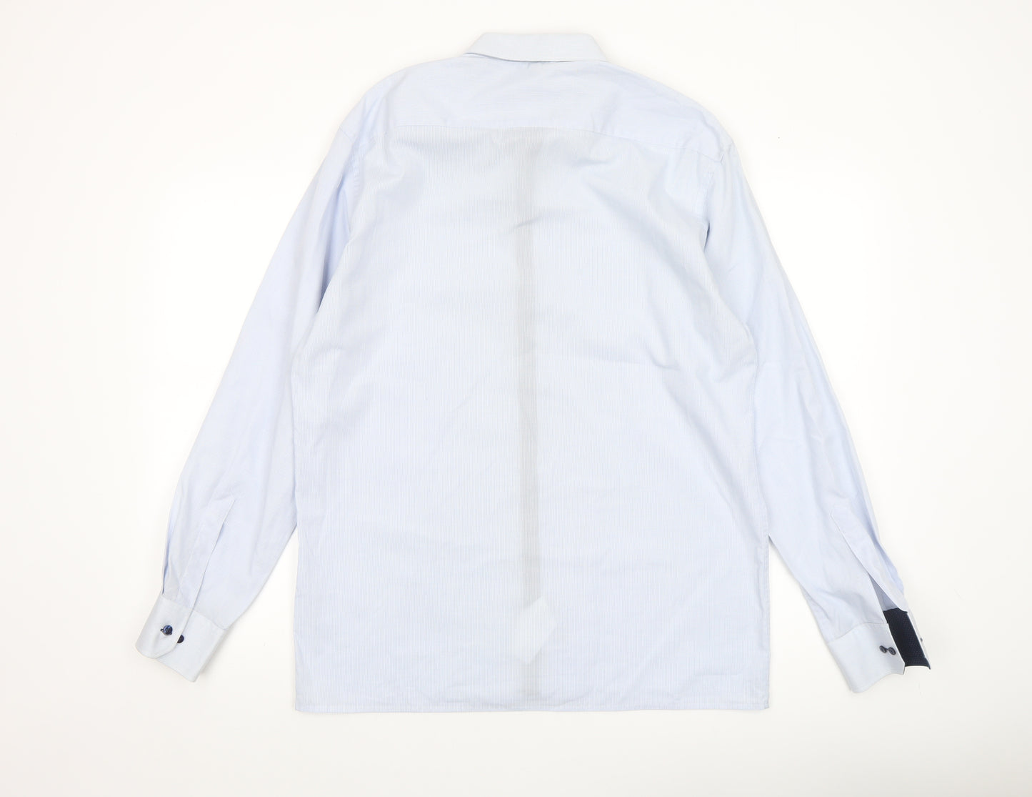 Eterna Men Blue 16.5 Regular Fit Non-Iron Cotton Formal Shirt