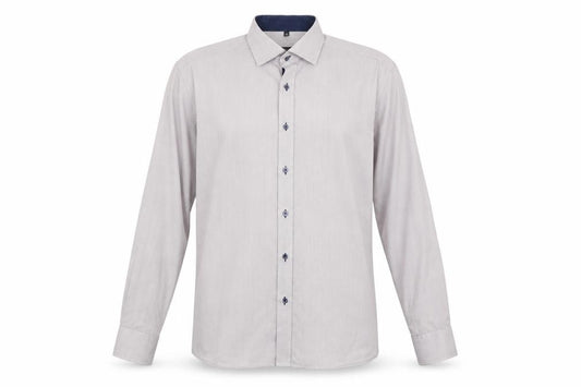 Eterna Men's Beige Check 100% Cotton Non-Iron Long Sleeve Dress Shirt L 42cm