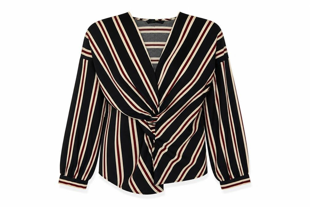Zara Basic Women’s Multicoloured Striped Wrap Blouse Size S