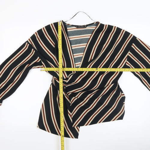 Zara Basic Women’s Multicoloured Striped Wrap Blouse Size S