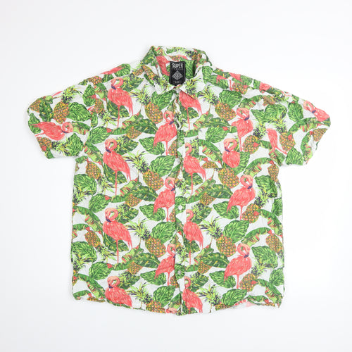 Super Massive Men's Multicoloured XL Tropical Button-Up Shirt