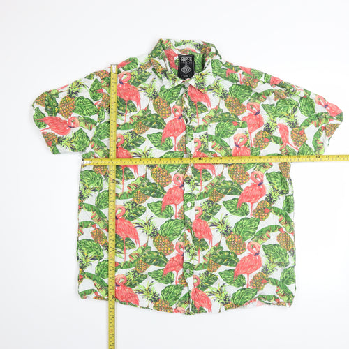 Super Massive Men's Multicoloured XL Tropical Button-Up Shirt