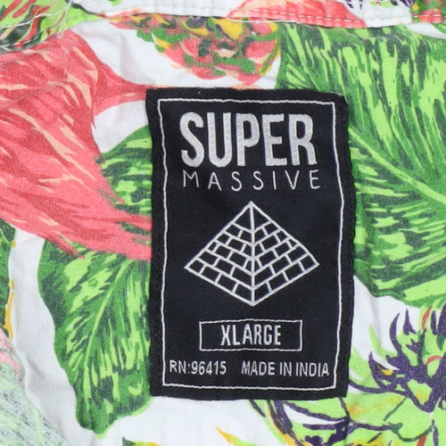 Super Massive Men's Multicoloured XL Tropical Button-Up Shirt
