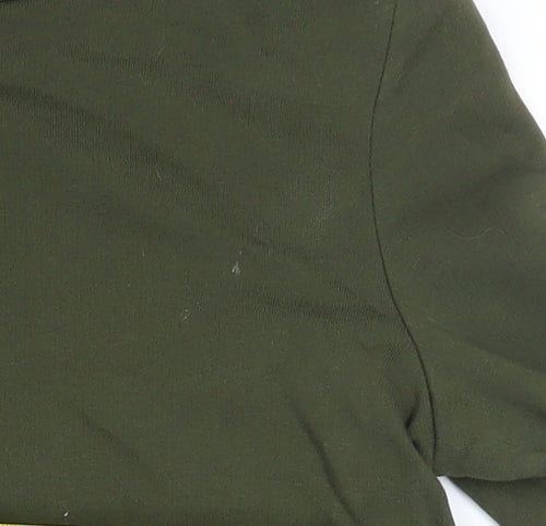 COS Womens Green XS Pullover Sweatshirt With Mock Neck and Silk Hem