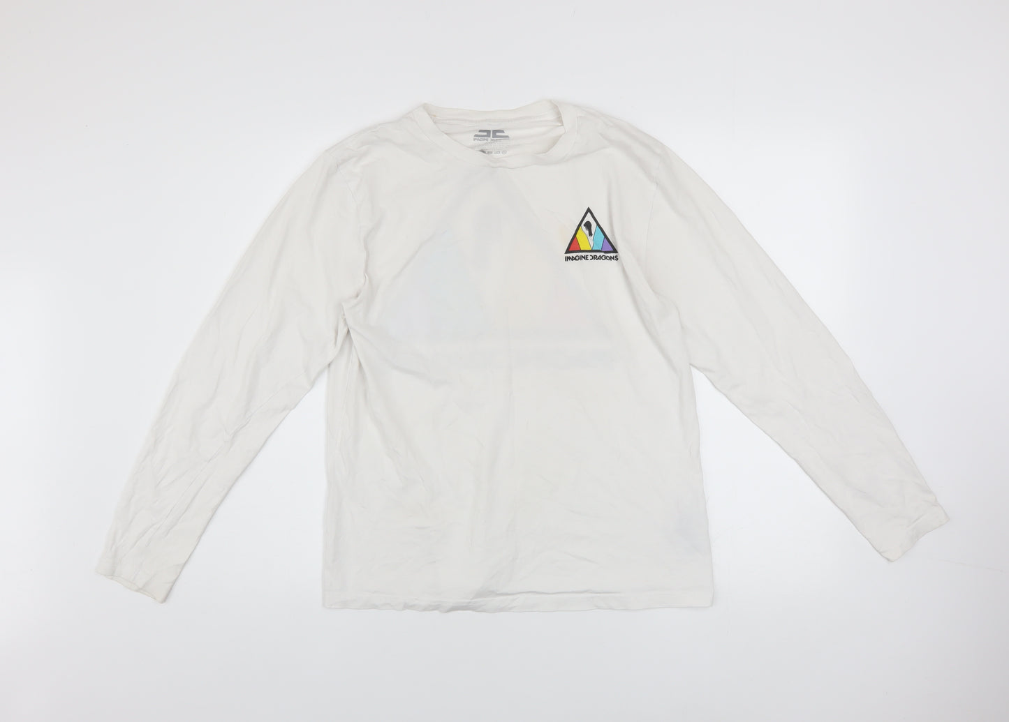 Imagine Dragons White Long Sleeve Cotton Graphic T-Shirt Men Small