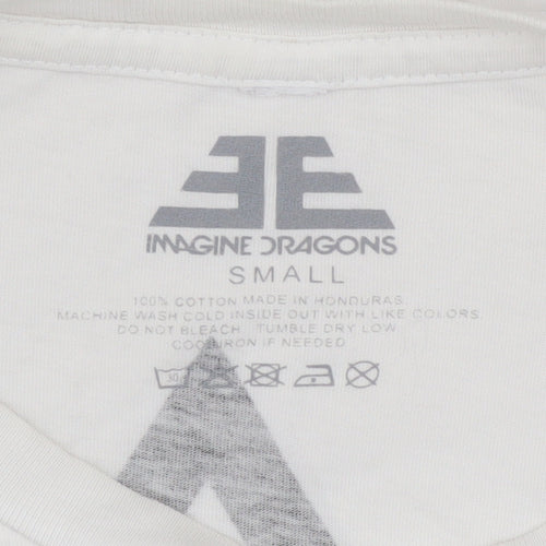 Imagine Dragons White Long Sleeve Cotton Graphic T-Shirt Men Small
