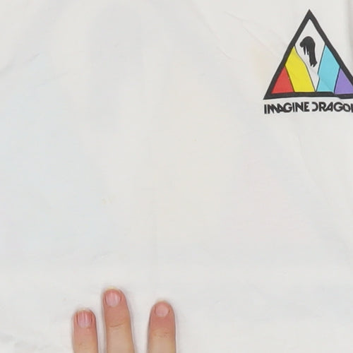 Imagine Dragons White Long Sleeve Cotton Graphic T-Shirt Men Small
