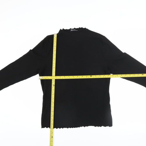 ONLY Women's Black High Neck Long Sleeve Jersey Top Size XL