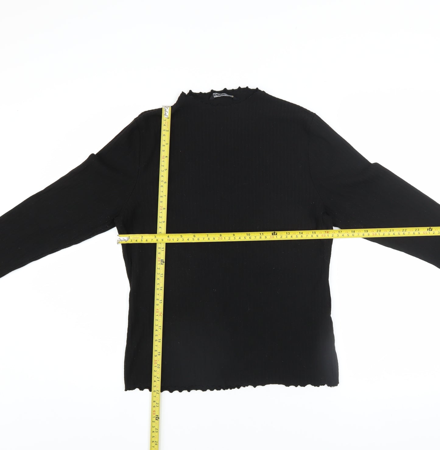ONLY Women's Black High Neck Long Sleeve Jersey Top Size XL