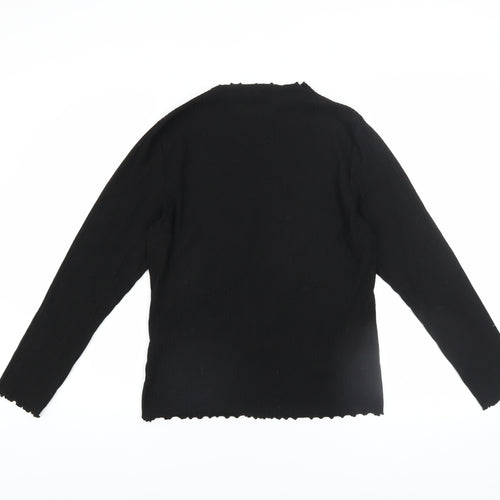 ONLY Women's Black High Neck Long Sleeve Jersey Top Size XL