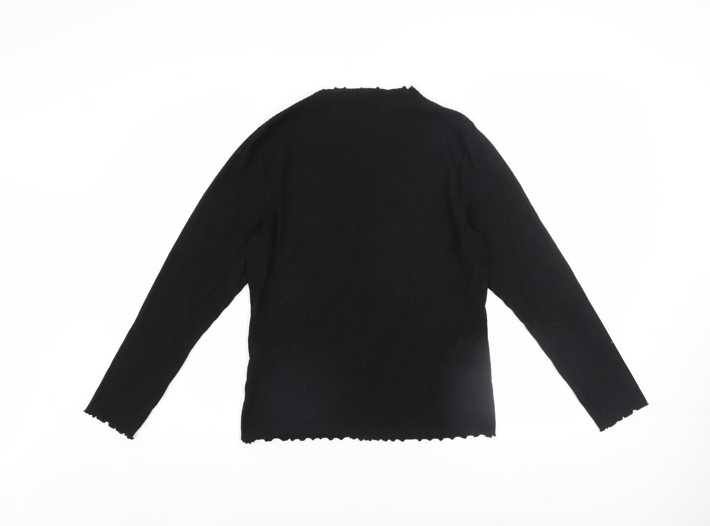 ONLY Women's Black High Neck Long Sleeve Jersey Top Size XL