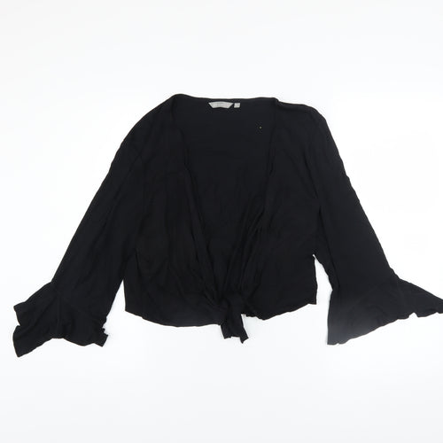 Marks and Spencer Per Una Black Viscose Tie Front Cardigan Women's Size 18L