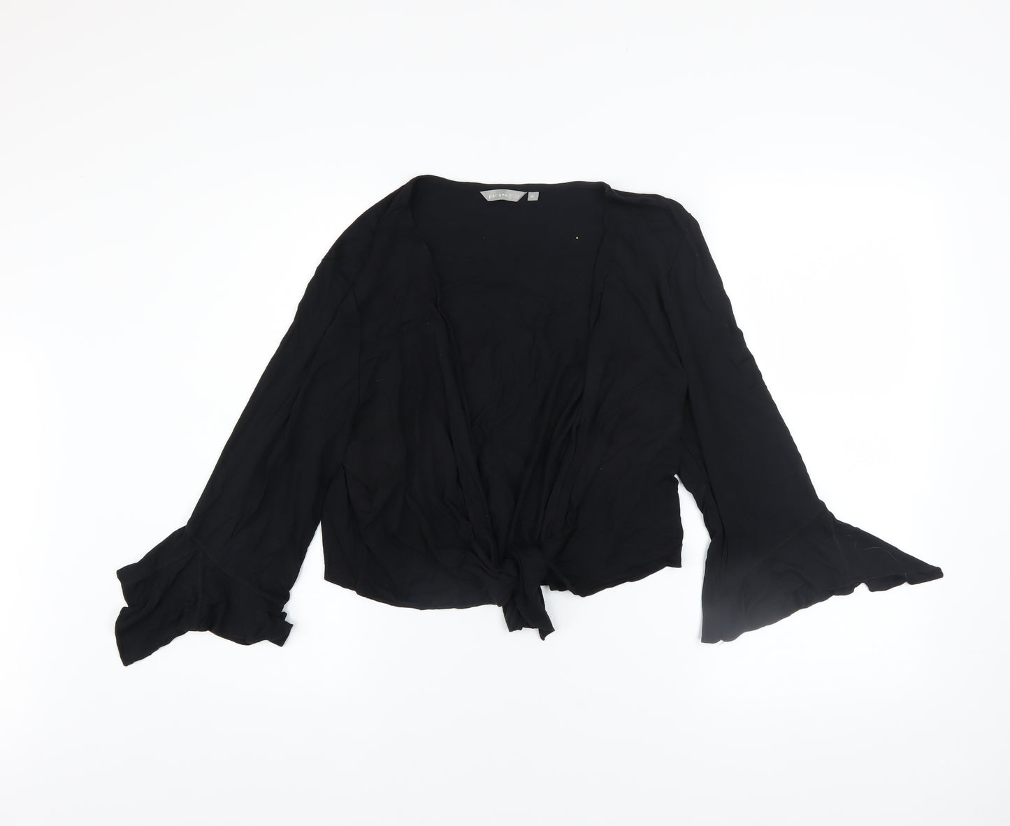 Marks and Spencer Per Una Black Viscose Tie Front Cardigan Women's Size 18L