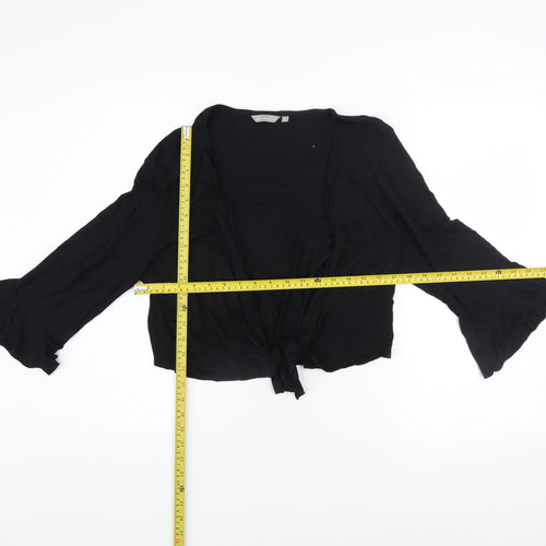 Marks and Spencer Per Una Black Viscose Tie Front Cardigan Women's Size 18L
