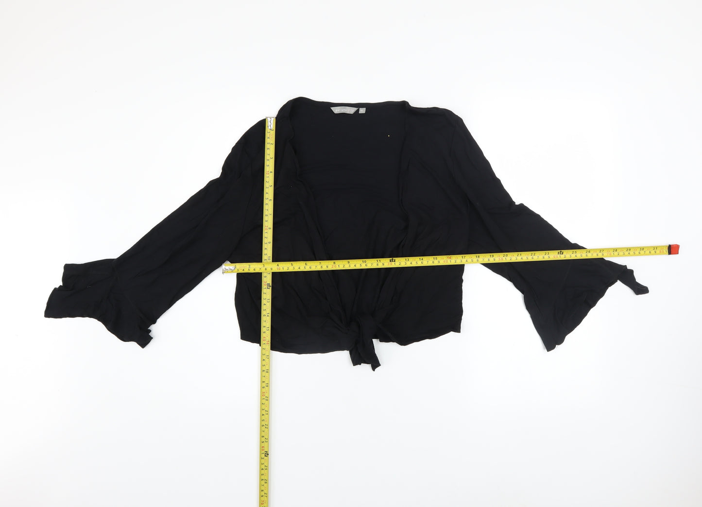 Marks and Spencer Per Una Black Viscose Tie Front Cardigan Women's Size 18L