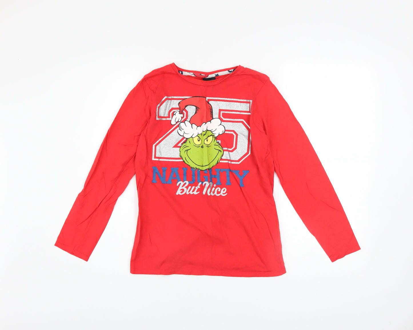 Dr. Seuss Boys Red The Grinch Long Sleeve Christmas Pyjama Top 10-11 Years