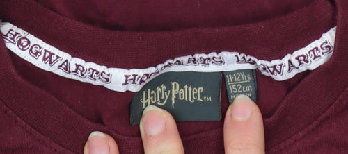 Harry Potter Boys Red Grey Long Sleeve Quidditch Pyjama Top 11-12 Years