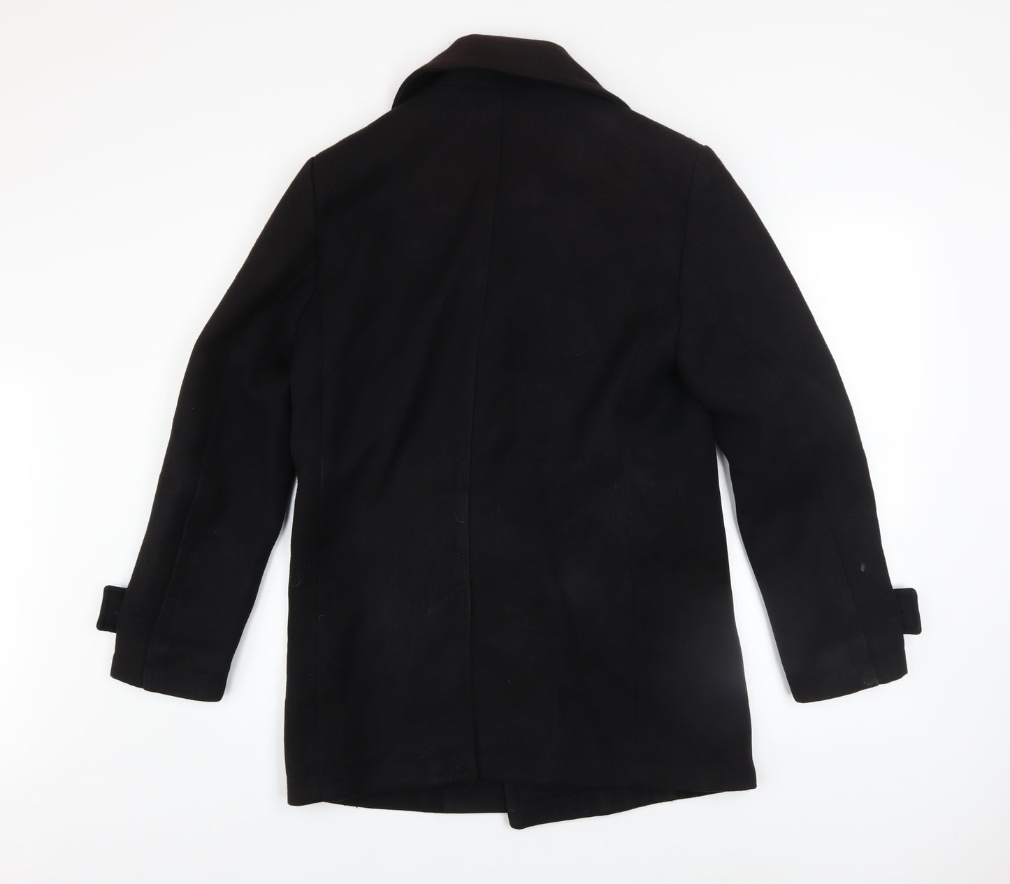 H&M Men’s Black 36 Regular Pea Coat Wool-Look Winter Jacket