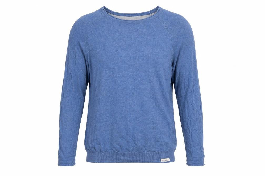 Pull&Bear Men's Blue Cotton Crew Neck Jumper Size M