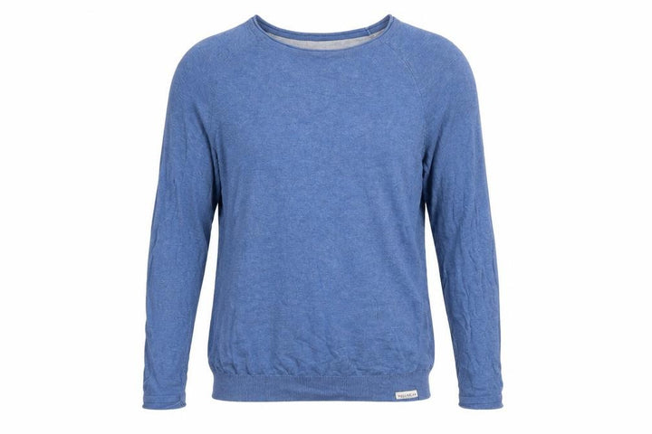 Pull&Bear Men's Blue Cotton Crew Neck Jumper Size M