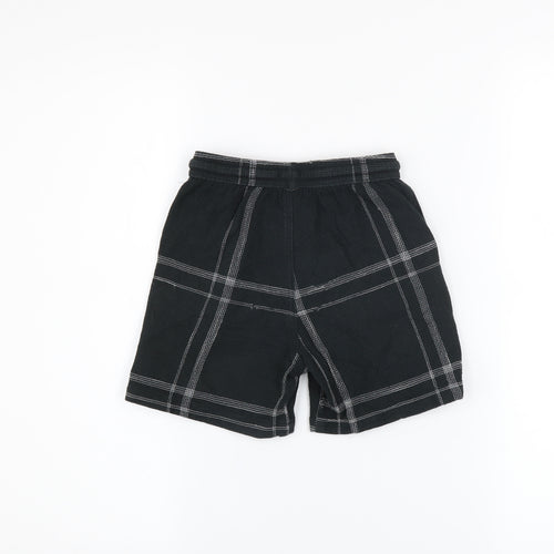 River Island Boys Black Check Sweat Shorts 5-6 Years Drawstring Waist