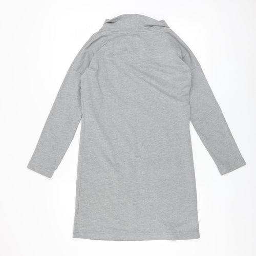 Boden Women’s Grey Long Sleeve Shift Dress Size 10 Jersey Cowl Neck