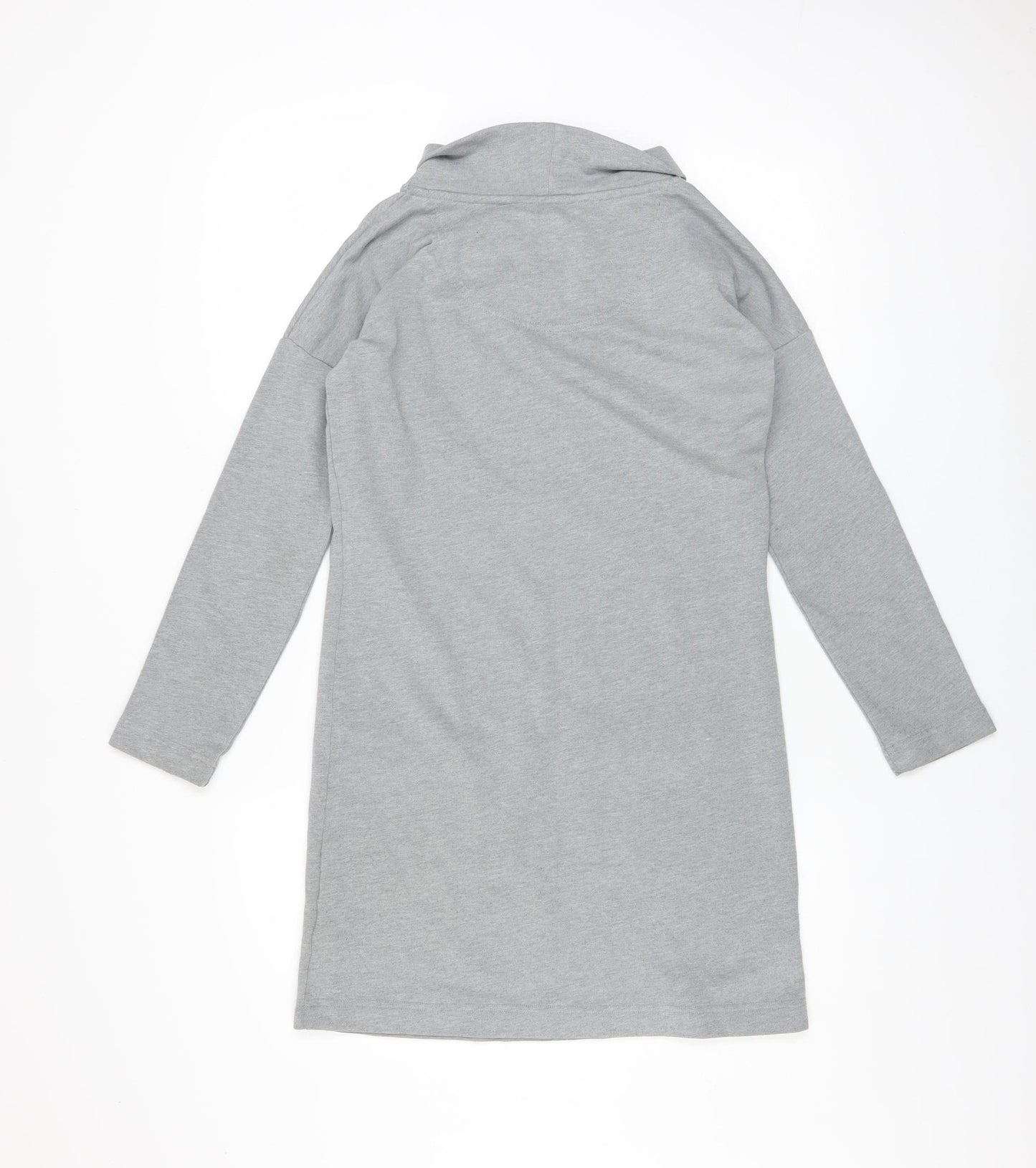 Boden Women’s Grey Long Sleeve Shift Dress Size 10 Jersey Cowl Neck