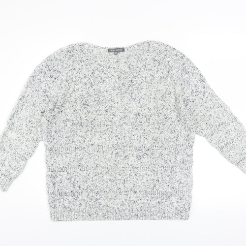 Laura Ashley Womens Grey Knit Cotton Pullover Jumper Size 12