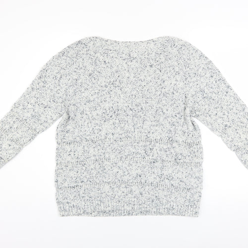 Laura Ashley Womens Grey Knit Cotton Pullover Jumper Size 12