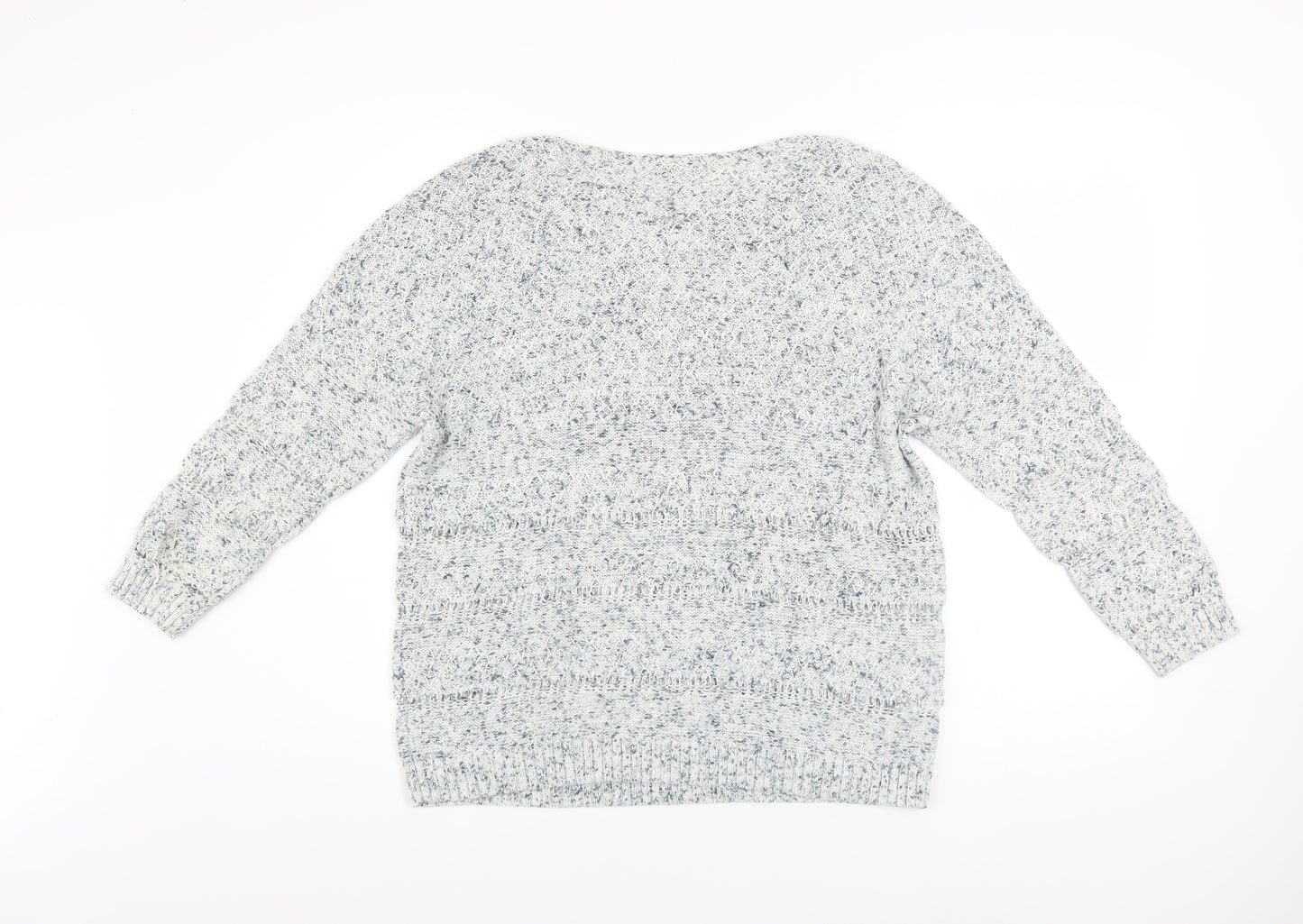 Laura Ashley Womens Grey Knit Cotton Pullover Jumper Size 12
