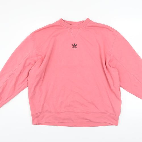 Adidas Women Pink Size 8 Crew Neck Pullover Sweatshirt
