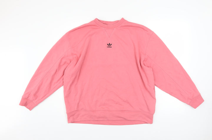 Adidas Women Pink Size 8 Crew Neck Pullover Sweatshirt