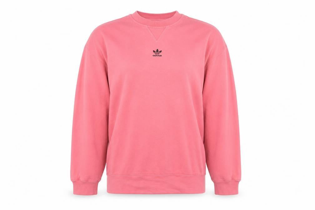 Front view of Adidas Women Pink, size 8, Crew Neck Pullover Sweatshirt