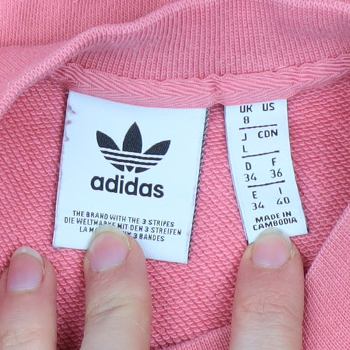 Adidas Women Pink Size 8 Crew Neck Pullover Sweatshirt