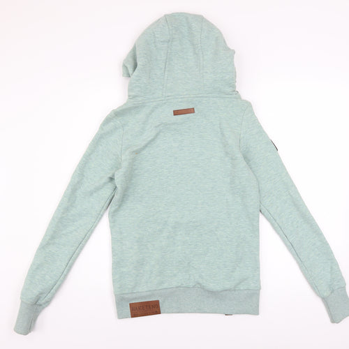 Naketano Women’s Green Hoodie Small Cotton Blend Funnel Neck