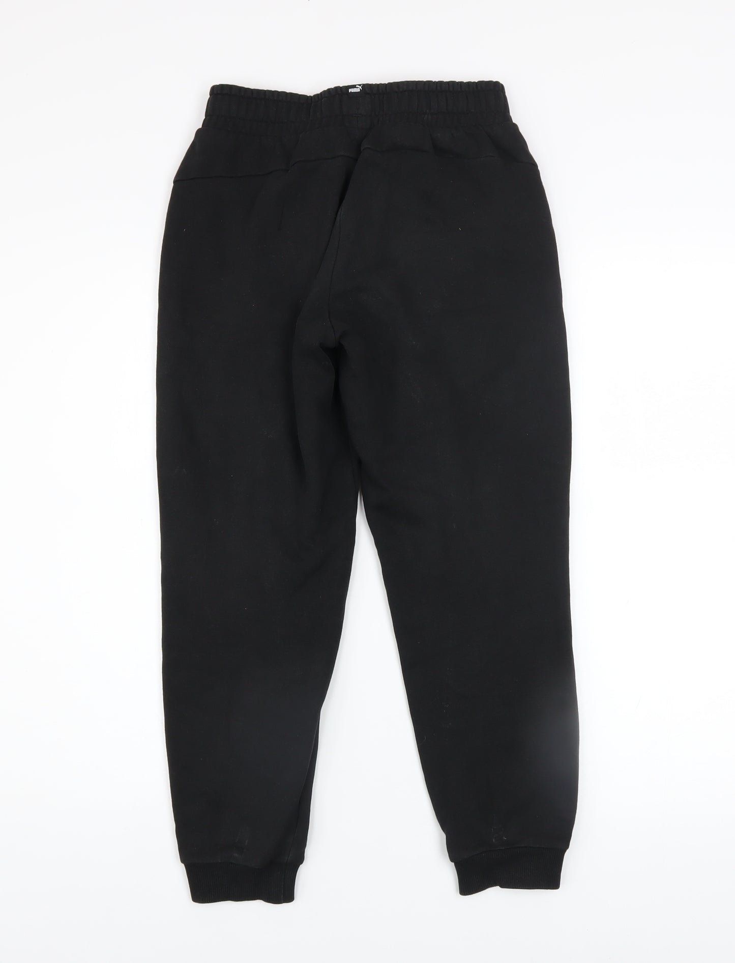 Puma Boys Black Jogger Sweatpants 11-12 Years Cotton Blend Activewear
