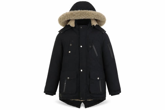 Setty Koop Girls Black Faux Fur Trim Lined Parka Coat 14 Years Winter Warm
