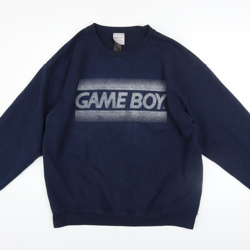 Primark Mens Blue Game Boy Graphic Sweatshirt L Retro Pullover
