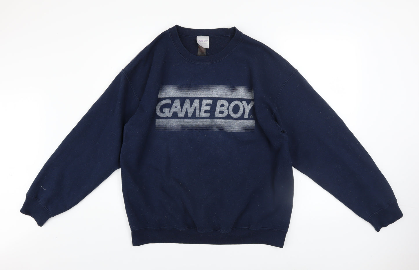 Primark Mens Blue Game Boy Graphic Sweatshirt L Retro Pullover