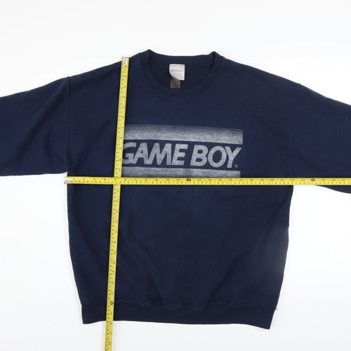 Primark Mens Blue Game Boy Graphic Sweatshirt L Retro Pullover