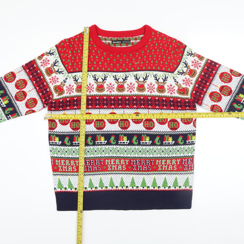Threadbare Women's Multicoloured Christmas Fair Isle Jumper Size 10