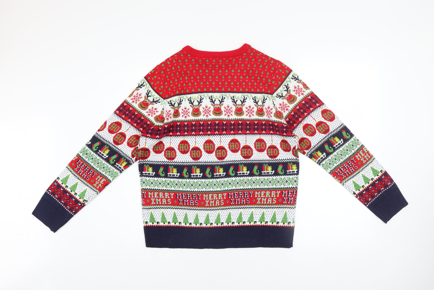 Threadbare Women's Multicoloured Christmas Fair Isle Jumper Size 10