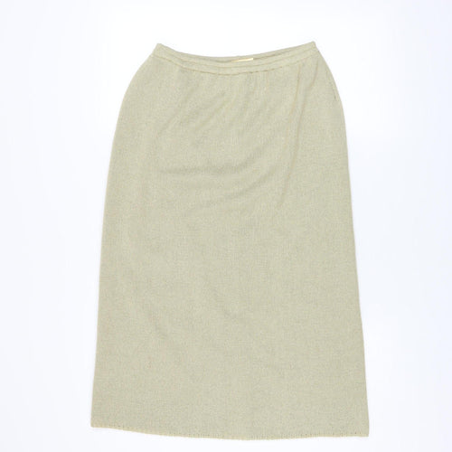 Reny Martan Women's Beige Knit Midi Pencil Skirt Size 10
