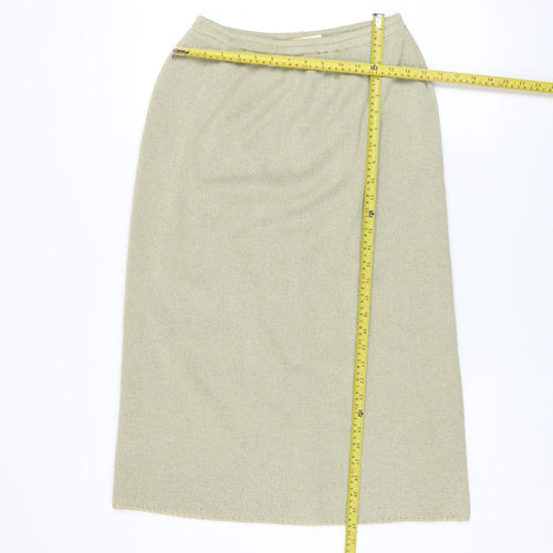 Reny Martan Women's Beige Knit Midi Pencil Skirt Size 10