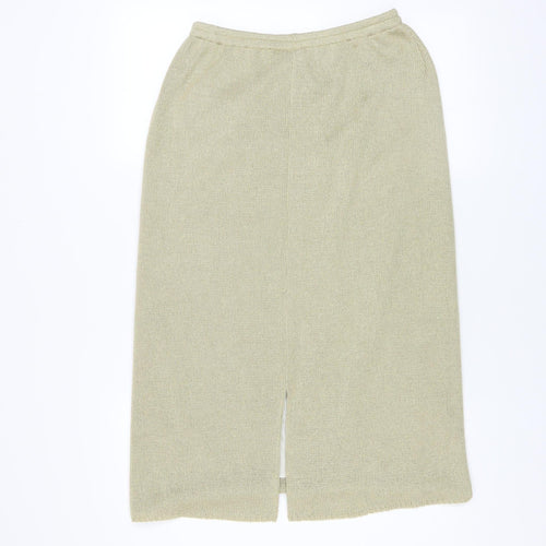 Reny Martan Women's Beige Knit Midi Pencil Skirt Size 10