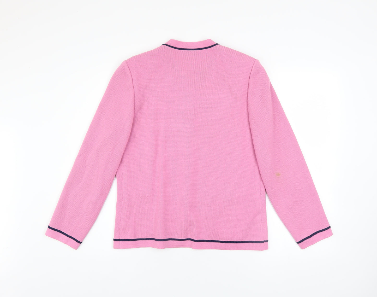 Sempre Women’s Pink Embroidered Wool Blend Button Jacket Size 12