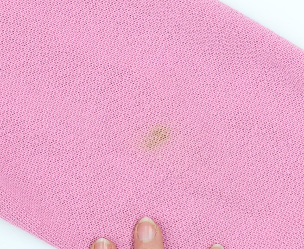 Sempre Women’s Pink Embroidered Wool Blend Button Jacket Size 12