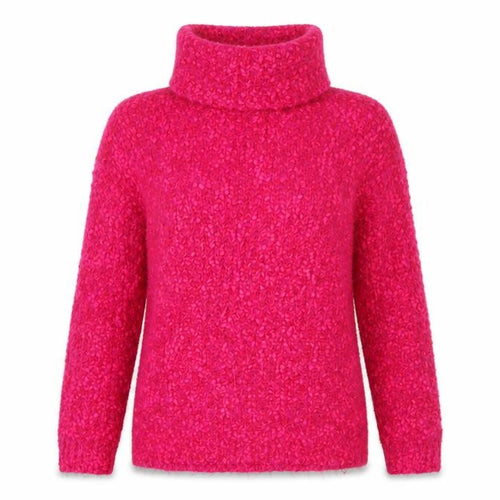 Marks and Spencer Women's Pink Roll Neck Chunky Knit Jumper XS