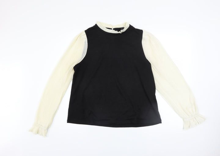 New Look Women’s Black & Cream High Neck Pullover Jumper Size 14